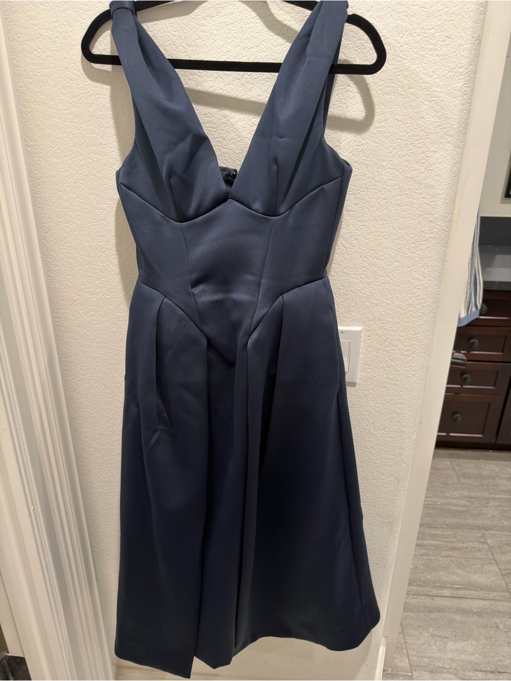 House of CB Navy Plunge Midi Dress - Picture 2 of 4
